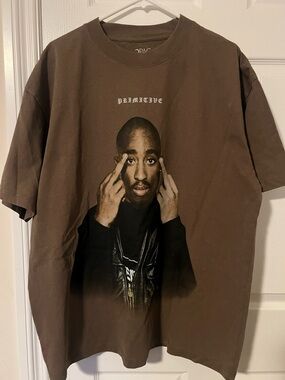 Primitive Brown 2PAC Logo Cotton Tee